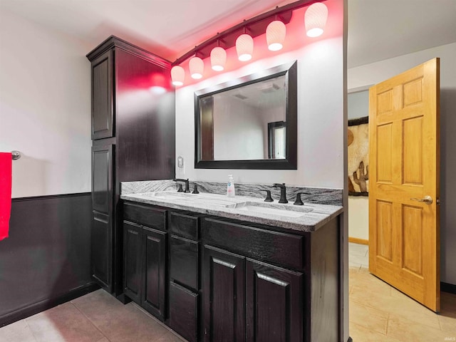 4038 Fahlsing Rd, Woodburn, IN 46797 - bathroom with double vanity and tile patterned flooring