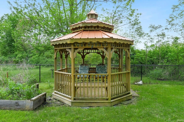 wooden terrace with a gazebo