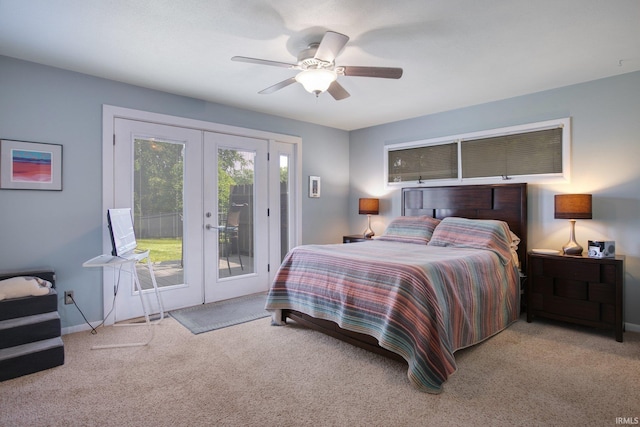 22147 Sunset Ln, Elkhart, IN 46516 - bedroom with french doors, access to outside, carpet floors, and baseboards