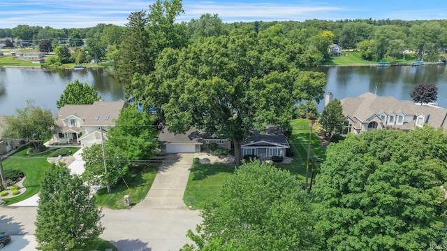 22147 Sunset Ln, Elkhart, IN 46516 - drone / aerial view of a nearby body of water and a tree filled landscape