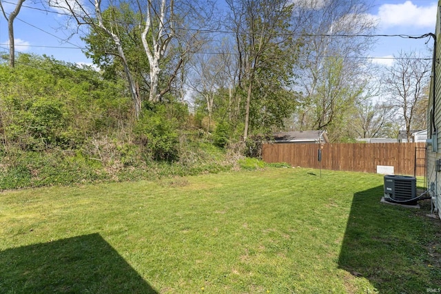 view of yard with central AC