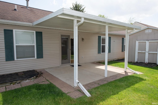 5148 Stable Dr, Lafayette, IN 47905 - view of patio with a shed and an outdoor structure