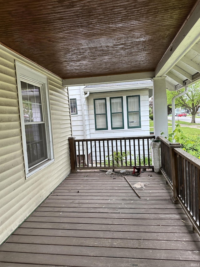 wooden deck with covered porch