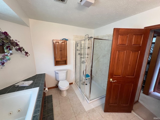 211 Mccutcheon Dr, Lafayette, IN 47909 - full bath featuring a shower stall, a whirlpool tub, toilet, a textured ceiling, and a sink