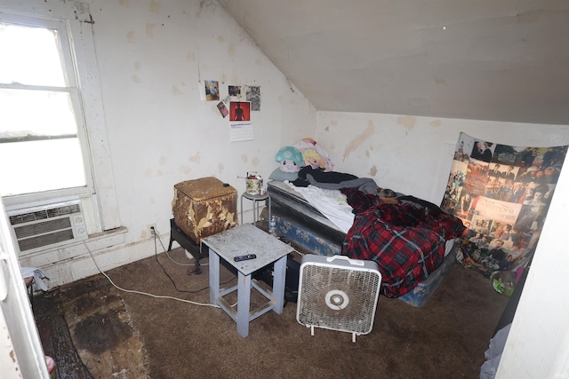 517 S Ninth St, Elkhart, IN 46516 - carpeted bedroom featuring vaulted ceiling and cooling unit