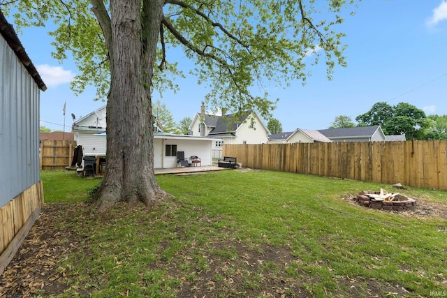414 Monroe St, Monroeville, IN 46773 - view of yard with a fire pit and a patio area
