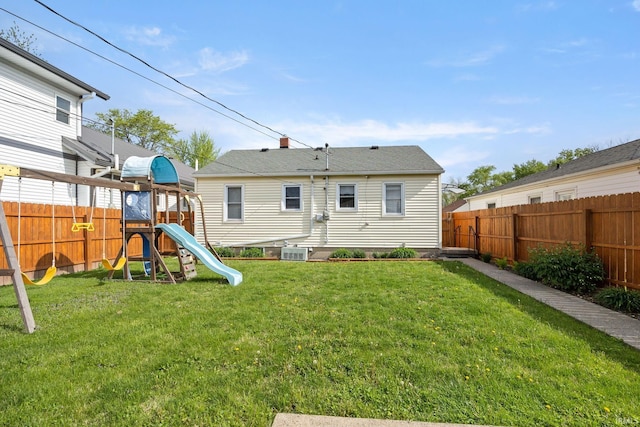 1425 Adams St, Lafayette, IN 47905 - back of property with central air condition unit and a playground