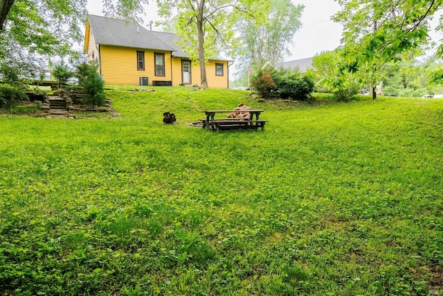 view of grassy yard