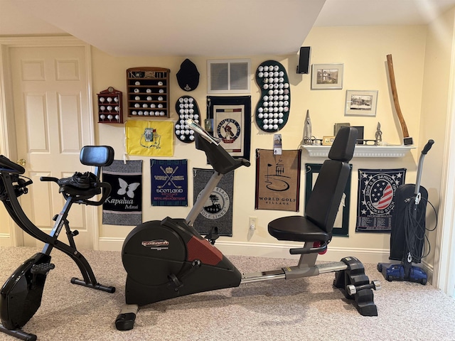 2110 Denson Ave, Bedford, IN 47421 - workout area with baseboards and carpet floors