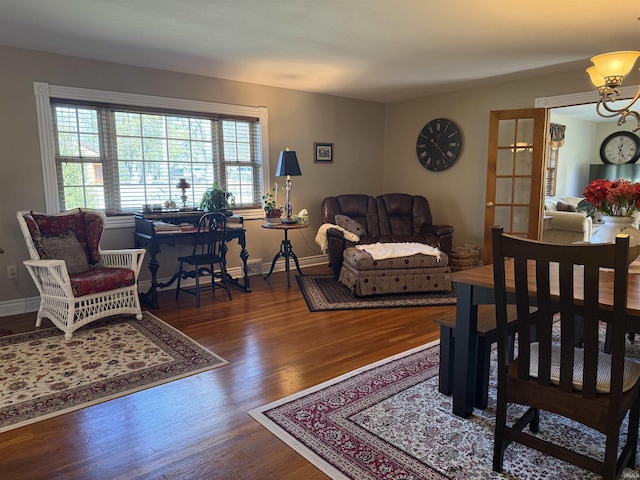 2110 Denson Ave, Bedford, IN 47421 - living room with wood finished floors and baseboards