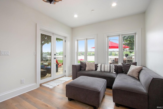 4 Edgewater Pl, Elkhart, IN 46516 - living room with hardwood / wood-style floors, plenty of natural light, recessed lighting, and baseboards