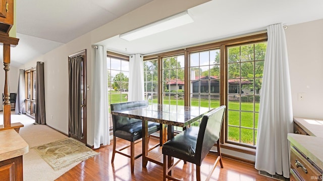 dining area featuring wood finished floors