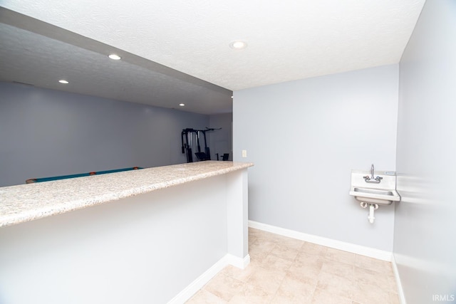 3905 Rushgrove Dr, Lafayette, IN 47909 - bar with recessed lighting, baseboards, and light tile patterned flooring