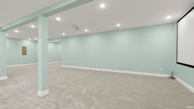 5937 Liam Ln, Fort Wayne, IN 46818 - finished below grade area featuring light carpet, recessed lighting, and baseboards