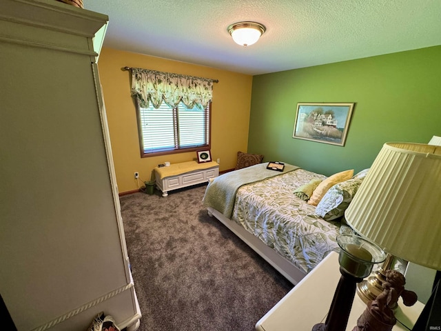 16529 State Road 1st Rd, Spencerville, IN 46788 - bedroom with dark colored carpet and a textured ceiling