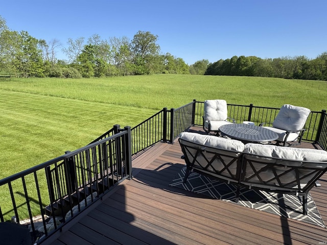 16529 State Road 1st Rd, Spencerville, IN 46788 - wooden terrace featuring a lawn and a view of countryside