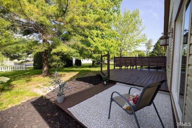 103 Bluebird Ln, Sulphur Springs, IN 47388 - wooden terrace with a patio area