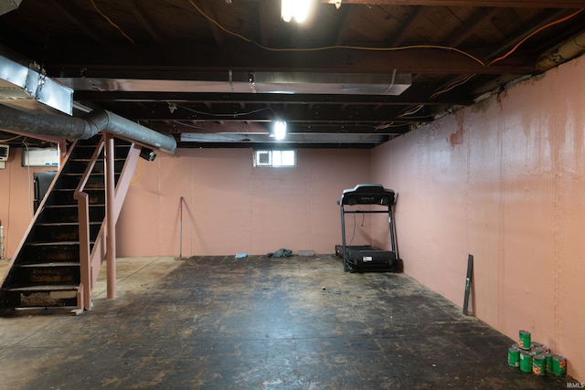 basement with stairway