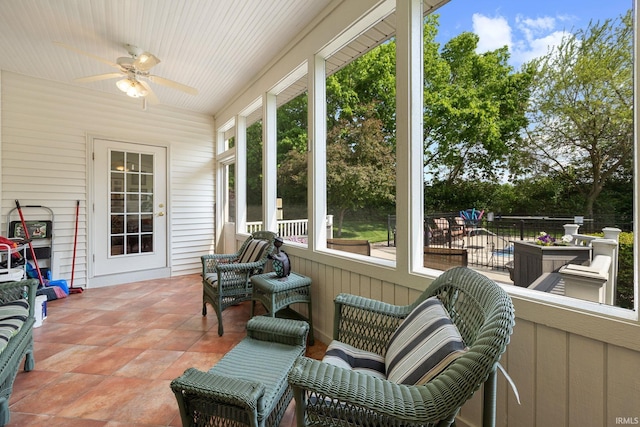 5132 Dunbar Dr, Lafayette, IN 47905 - sunroom featuring ceiling fan