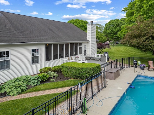 5132 Dunbar Dr, Lafayette, IN 47905 - view of pool featuring a sunroom and a patio