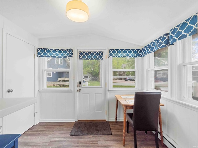 315 Lane 201bb Lake George Ln, Fremont, IN 46737 - sunroom featuring healthy amount of natural light, lofted ceiling, and baseboard heating