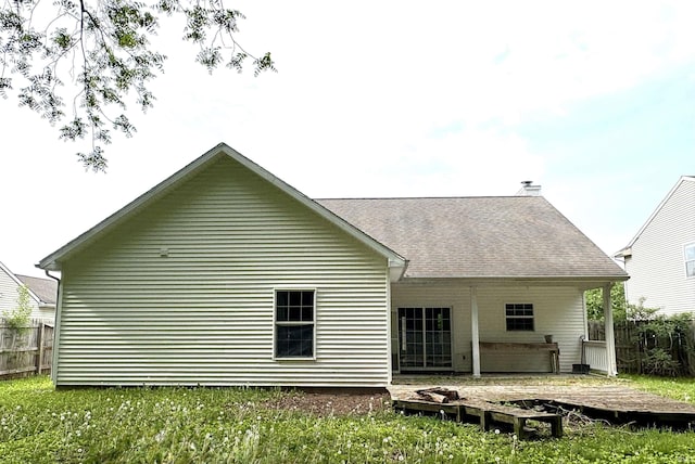 3051 Bluster Ct, West Lafayette, IN 47906 - rear view of property featuring fence and a chimney