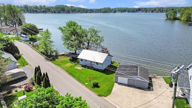 drone / aerial view of a nearby body of water
