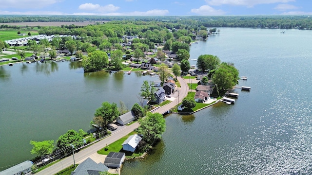 aerial view of a large body of water