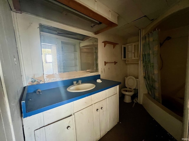 full bathroom featuring toilet and vanity