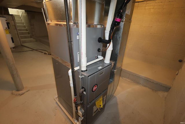 utilities with heating unit and water heater