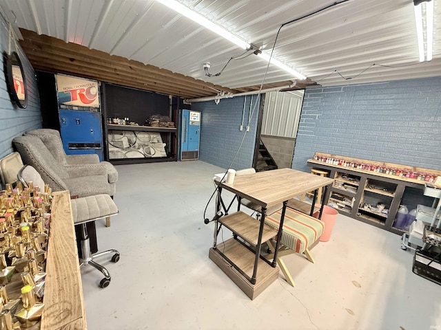 11475 Tedrow Ln, Shoals, IN 47581 - miscellaneous room featuring concrete flooring and stairs
