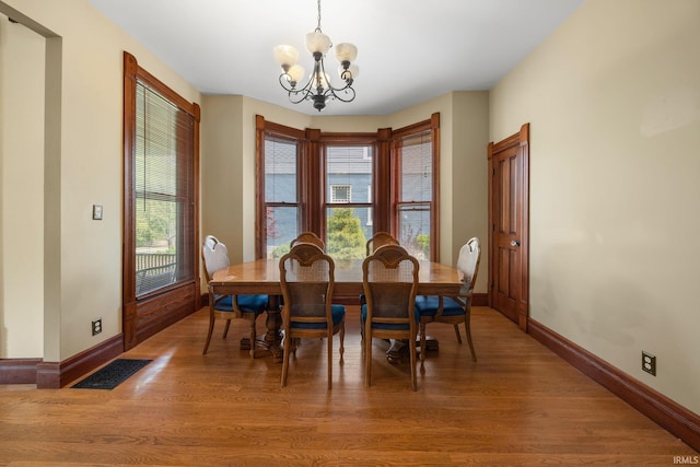 511 N 7th St, Lafayette, IN 47901 - dining room with a chandelier, healthy amount of natural light, baseboards, and wood finished floors
