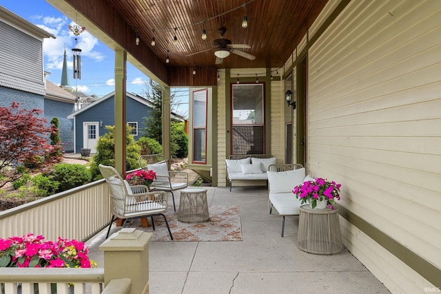 511 N 7th St, Lafayette, IN 47901 - view of patio featuring ceiling fan and outdoor lounge area