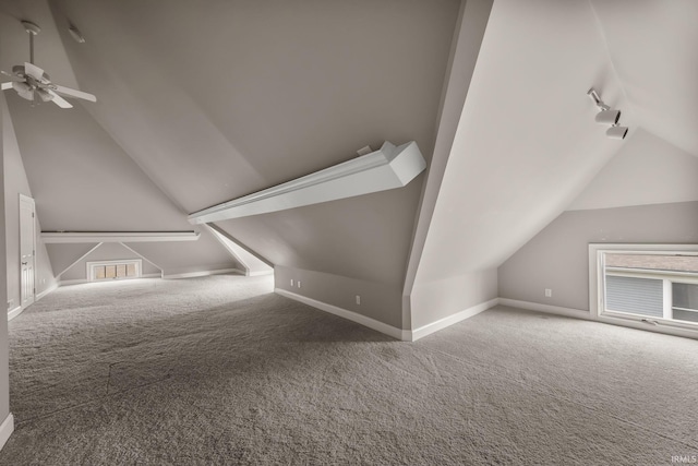 511 N 7th St, Lafayette, IN 47901 - additional living space with lofted ceiling, ceiling fan, carpet, and baseboards