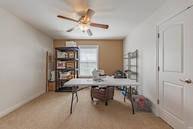 7680 Saint Jordan Cir, Newburgh, IN 47630 - office area with carpet floors, ceiling fan, and baseboards