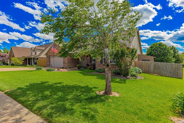 7680 Saint Jordan Cir, Newburgh, IN 47630 - view of property hidden behind natural elements featuring brick siding, an attached garage, driveway, and a shingled roof