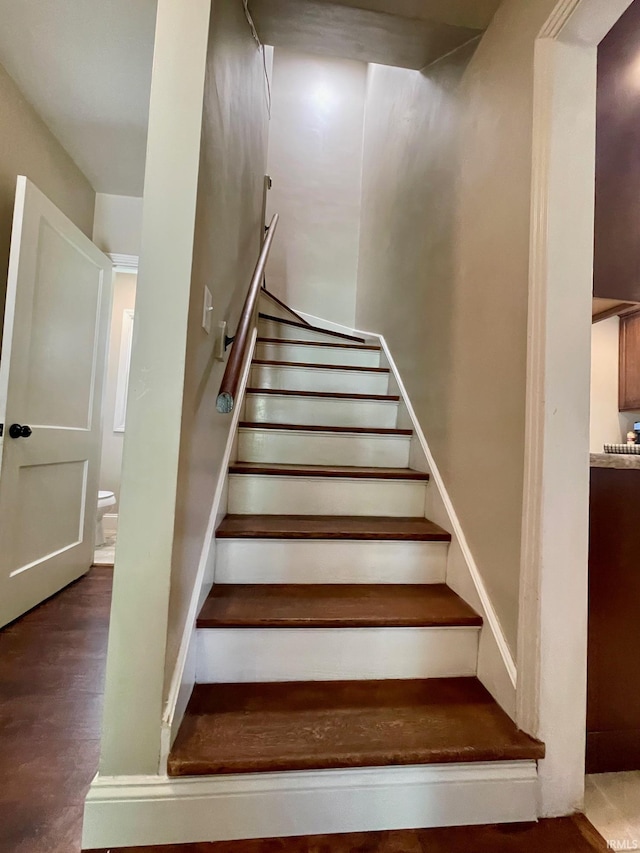 1304 Parkside Dr, Evansville, IN 47714 - stairs with wood finished floors