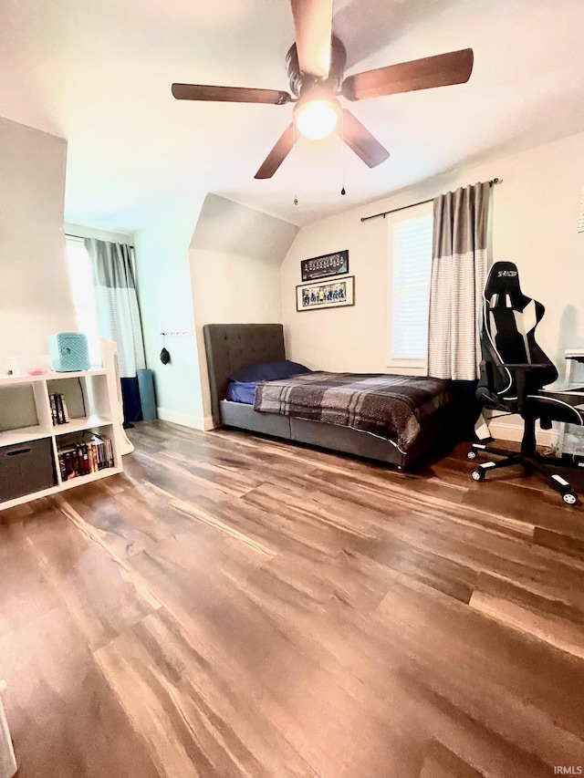 1304 Parkside Dr, Evansville, IN 47714 - bedroom featuring wood finished floors and ceiling fan