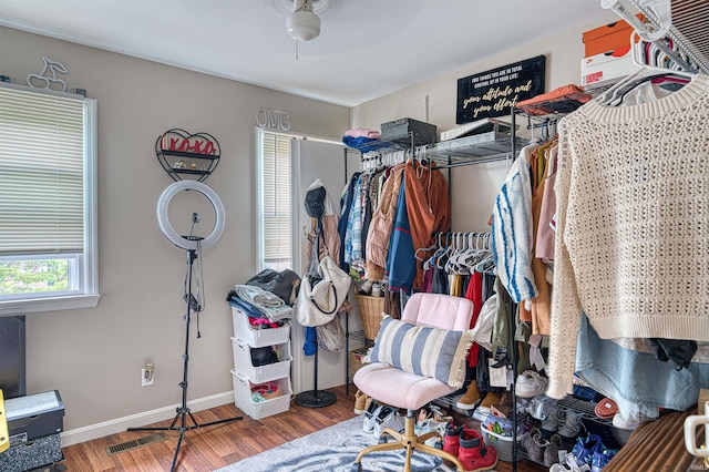 10711 Williamsburg Dr, Newburgh, IN 47630 - spacious closet featuring wood finished floors