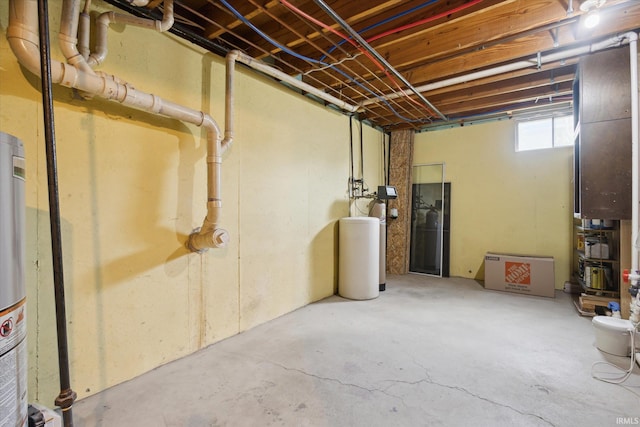 basement with a water softener