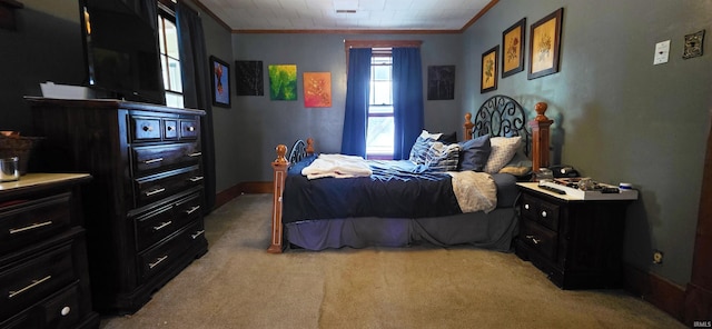 718 N Cherry St, Mount Carmel, IL 62439 - bedroom featuring crown molding, carpet flooring, and baseboards