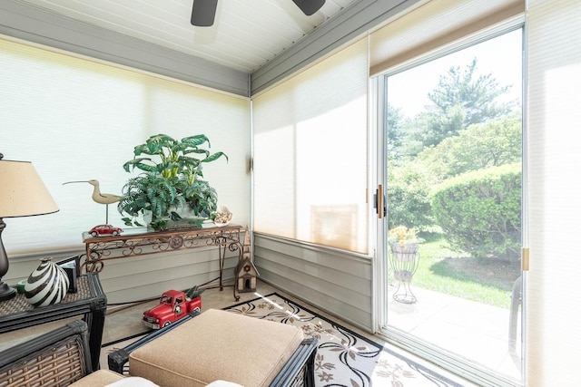 682 E Heather Dr, Bloomington, IN 47401 - sunroom / solarium featuring a ceiling fan