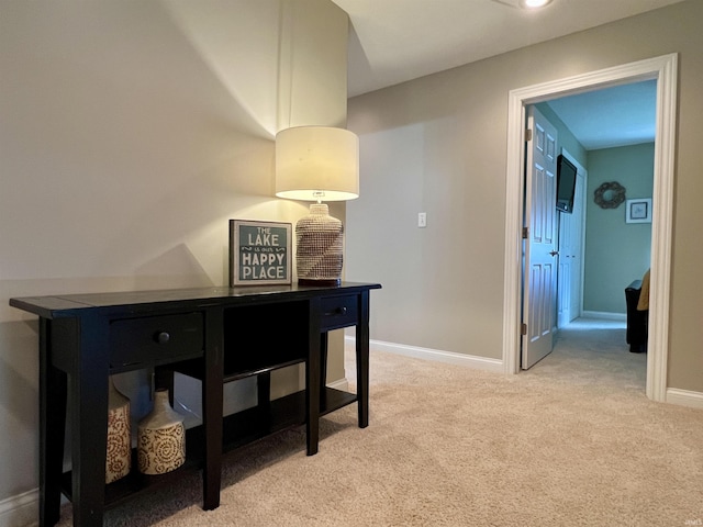 1620 Colonial Dr, Rochester, IN 46975 - hallway featuring light colored carpet and baseboards