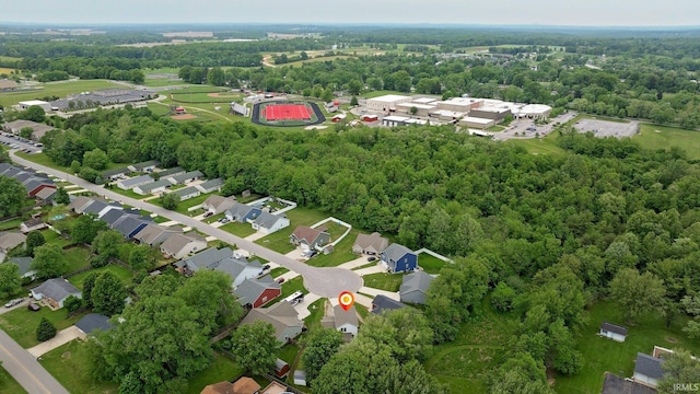7215 W Mustang Dr, Ellettsville, IN 47429 - aerial view of property and surrounding area featuring nearby suburban area