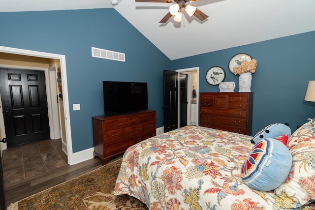 30512 Jaxon Dr, Elkhart, IN 46517 - bedroom featuring lofted ceiling, ceiling fan, and baseboards