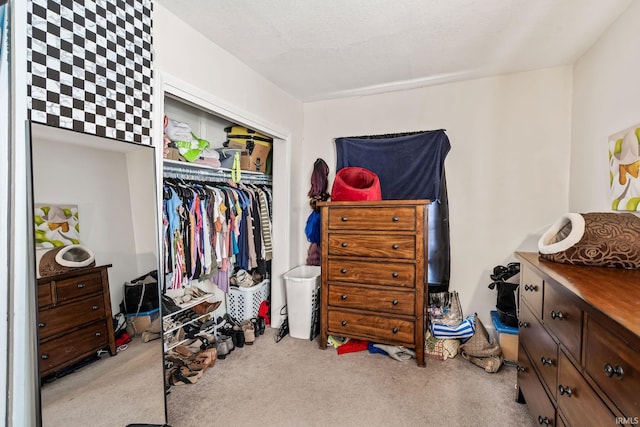 carpeted bedroom featuring a closet