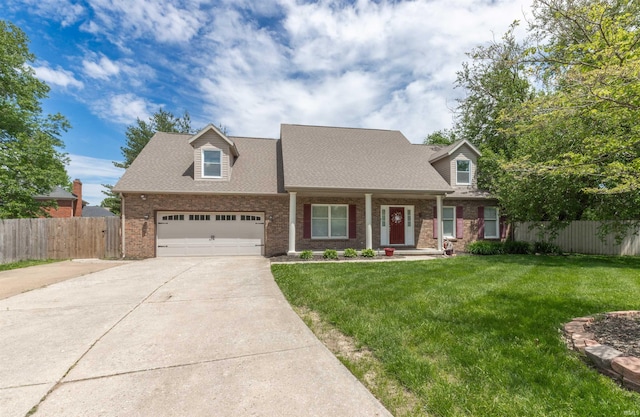 7860 Cedar Ridge Dr, Evansville, IN 47715 - cape cod-style house with brick siding, driveway, a garage, and a shingled roof
