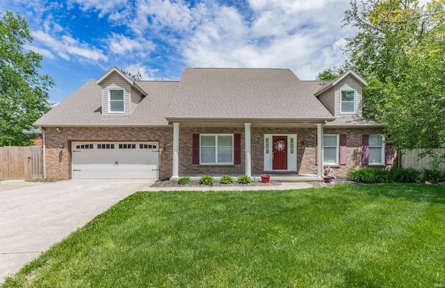 7860 Cedar Ridge Dr, Evansville, IN 47715 - new england style home with a garage, concrete driveway, brick siding, and roof with shingles