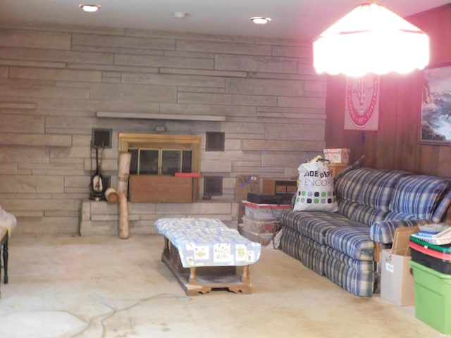 1702 Valley View Dr, Bedford, IN 47421 - living area with a fireplace