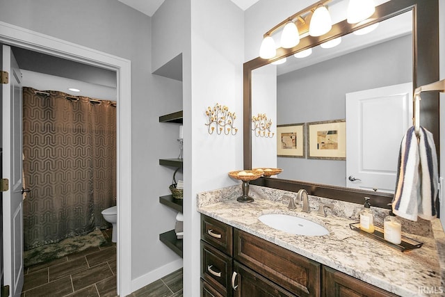 19861 County Road 16, Bristol, IN 46507 - full bath featuring toilet, vanity, and curtained shower